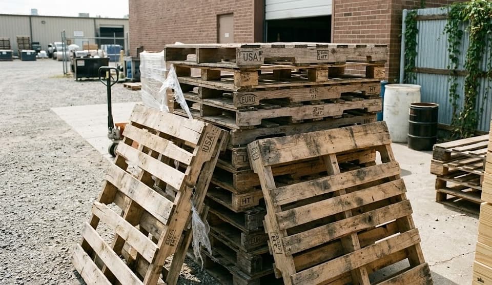 Used pallets with USA and EURO markings